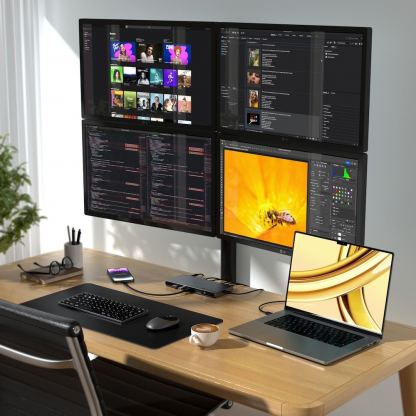 Satechi Thunderbolt 4 MultiDisplay Dock With DisplayLink - мултифункционална док станция за свързване на допълнителна периферия за компютри с USB-C порт (тъмносив) 9