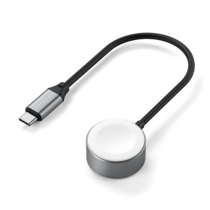 Satechi USB-C Magnetic Fast Charging Cable for Apple Watch - USB-C кабел за зареждане на Apple Watch (18 см) (тъмносив) 2