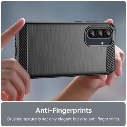Techsuit Carbon Silicone Case - тънък силиконов (TPU) калъф за Samsung Galaxy A36 5G (черен)  3