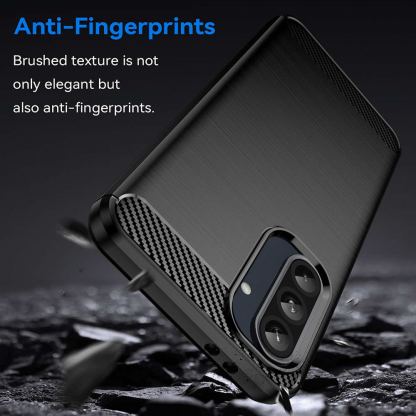 Techsuit Carbon Silicone Case - тънък силиконов (TPU) калъф за Samsung Galaxy A36 5G (черен)  4
