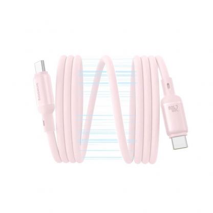 Baseus PicoGo Magnetic Liquid Silicone USB-C to USB-C Cable 240W - кабел  с вграден магнитен органайзер с бързо зареждане за устройства с USB-C порт (100 см) (розов)  3