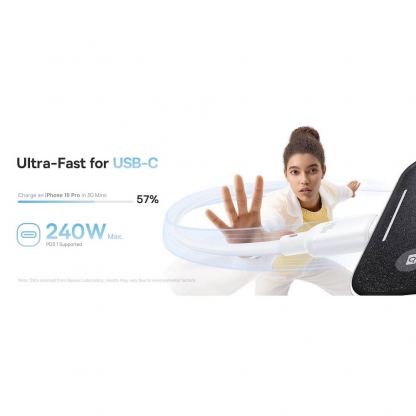 Baseus PicoGo Magnetic Liquid Silicone USB-C to USB-C Cable 240W - кабел  с вграден магнитен органайзер с бързо зареждане за устройства с USB-C порт (100 см) (розов)  4