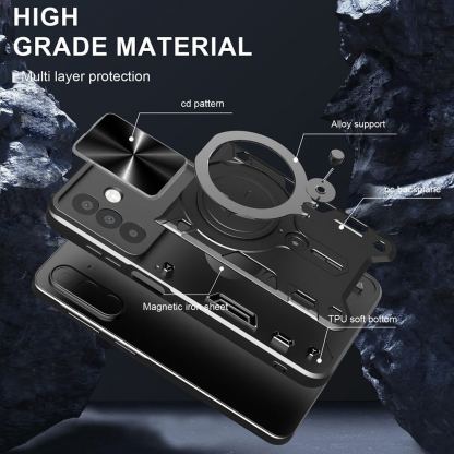 Techsuit CamGuard Pro Case - хибриден удароустойчив кейс с вградена поставка за Samsung Galaxy A26 5G (черен)  5
