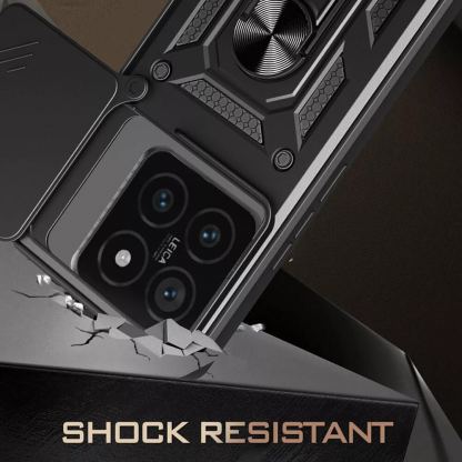 Techsuit CamShield Case - хибриден удароустойчив кейс с пръстен против изпускане за Xiaomi 15 Pro (черен)  6