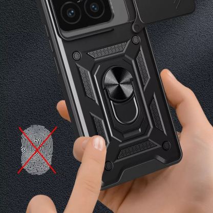 Techsuit CamShield Case - хибриден удароустойчив кейс с пръстен против изпускане за Xiaomi 15 (черен)  3