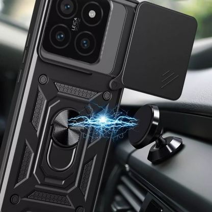 Techsuit CamShield Case - хибриден удароустойчив кейс с пръстен против изпускане за Xiaomi 15 (черен)  5