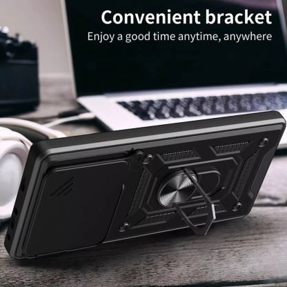 Techsuit CamShield Case - хибриден удароустойчив кейс с пръстен против изпускане за Xiaomi 15 (черен)  6