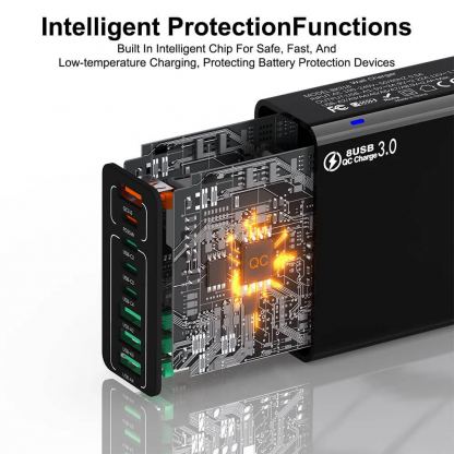 Techsuit CHPD224 Quick Wall Charger PD 65W - захранване за ел. мрежа с 4xUSB-A и 4xUSB-C изхода и технология за бързо зареждане (бял) 2