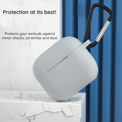 Techsuit Silicone Case - силиконов калъф с карабинер за Apple Airpods Pro 2, AirPods Pro (сив)  2