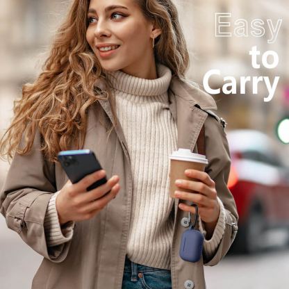 Techsuit Silicone Case - силиконов калъф с карабинер за Apple Airpods Pro 2, AirPods Pro (тъмносин)  5