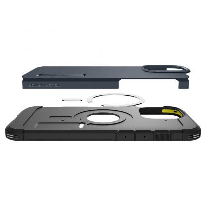 Spigen Tough Armor T AI MagSafe Case - хибриден кейс с най-висока степен на защита с MagSafe за iPhone 16 Pro (тъмносив) 8