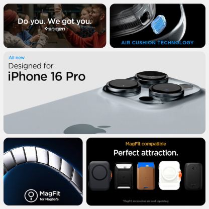 Spigen Tough Armor T AI MagSafe Case - хибриден кейс с най-висока степен на защита с MagSafe за iPhone 16 Pro (тъмносив) 10