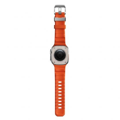 Nomad Rocky Point Strap - силиконова каишка за Apple Watch 42мм, 44мм, 45мм, 46мм, Ultra 49мм (оранжев-сив) 8