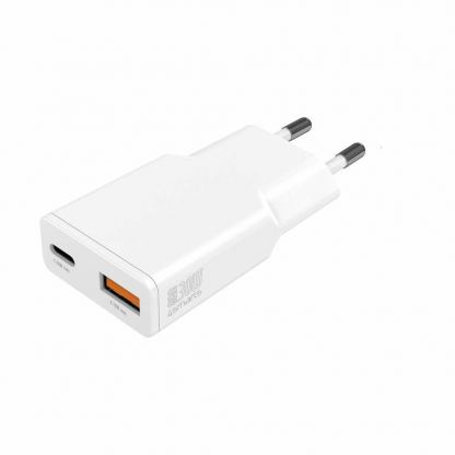 4smarts GaN Duos Slim Wall Charger 30W PD - захранване за ел. мрежа с USB-A и USB-C изходи и технология за бързо зареждане (бял) 2
