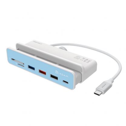 Adam Elements CASA i7 USB-C Clamp Hub iMac 24 - алуминиев USB-C хъб и четец за SD, microSD карти за iMac 24 (2021) (бял) 2