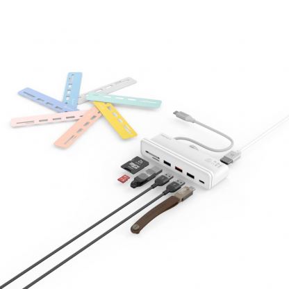 Adam Elements CASA i7 USB-C Clamp Hub iMac 24 - алуминиев USB-C хъб и четец за SD, microSD карти за iMac 24 (2021) (бял) 4