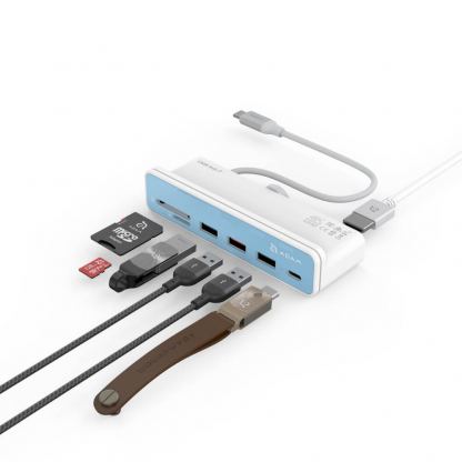 Adam Elements CASA i7 USB-C Clamp Hub iMac 24 - алуминиев USB-C хъб и четец за SD, microSD карти за iMac 24 (2021) (бял) 5