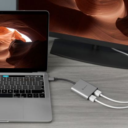 Adam Elements Casa H2 USB-C Hub Dual HDMI Adapter - адаптер за свързване от USB-C към два HDMI порта (тъмносив) 10