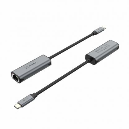 Adam Elements Casa USB-C with Ethernet Adapter 2.5Gb/s - адаптер USB-C към Ethernet за компютри с USB-C порт (тъмносив) 2