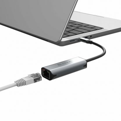 Adam Elements Casa USB-C with Ethernet Adapter 2.5Gb/s - адаптер USB-C към Ethernet за компютри с USB-C порт (тъмносив) 4