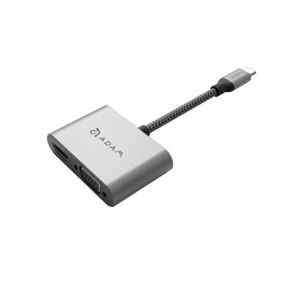 Adam Elements CASA Hub VH1 USB-C to VGA and HDMI 4K Adapter - адаптер за свързване от USB-C към VGA и HDMI 4K (тъмносив) 3