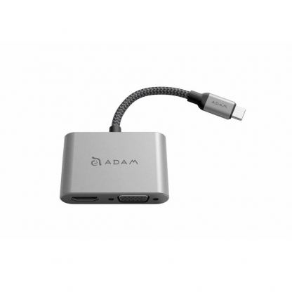 Adam Elements CASA Hub VH1 USB-C to VGA and HDMI 4K Adapter - адаптер за свързване от USB-C към VGA и HDMI 4K (тъмносив) 4