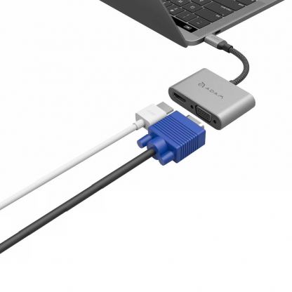 Adam Elements CASA Hub VH1 USB-C to VGA and HDMI 4K Adapter - адаптер за свързване от USB-C към VGA и HDMI 4K (тъмносив) 6