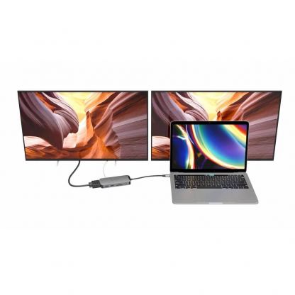 Adam Elements Casa X VGA Hub USB-C 8K 10-in-1 - мултифункционален хъб за свързване на допълнителна периферия за устройства с USB-C (тъмносив) 10