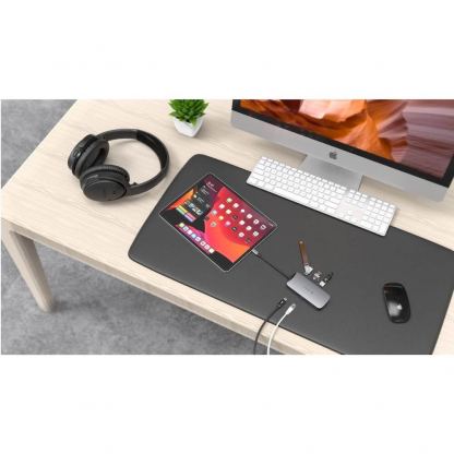 Adam Elements Casa X VGA Hub USB-C 8K 10-in-1 - мултифункционален хъб за свързване на допълнителна периферия за устройства с USB-C (тъмносив) 12