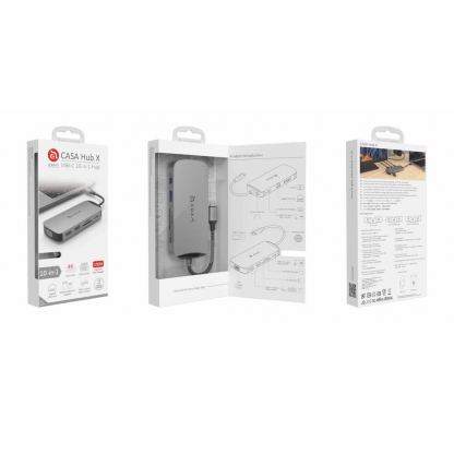 Adam Elements Casa X VGA Hub USB-C 8K 10-in-1 - мултифункционален хъб за свързване на допълнителна периферия за устройства с USB-C (тъмносив) 13