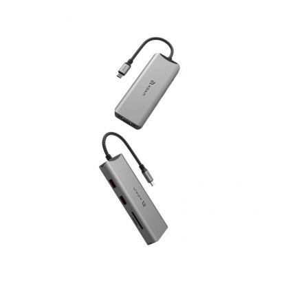 Adam Elements A09 Casa Hub USB-C 9-in-1 - мултифункционален хъб за свързване на допълнителна периферия за устройства с USB-C (тъмносив) 2