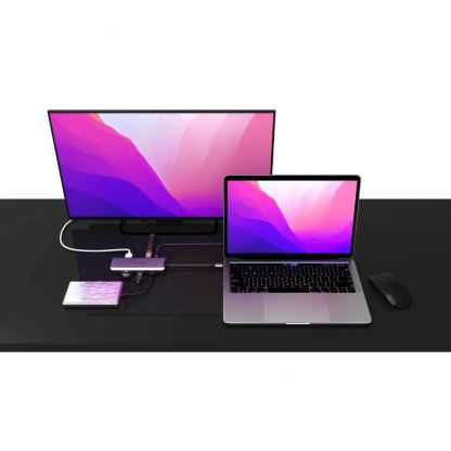 Adam Elements A09 Casa Hub USB-C 9-in-1 - мултифункционален хъб за свързване на допълнителна периферия за устройства с USB-C (тъмносив) 4