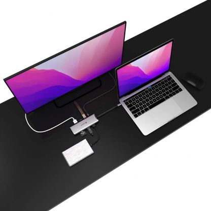 Adam Elements A09 Casa Hub USB-C 9-in-1 - мултифункционален хъб за свързване на допълнителна периферия за устройства с USB-C (тъмносив) 5