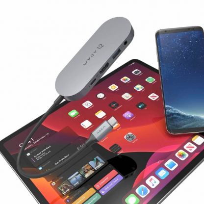 Adam Elements CASA USB-C 5-in-1 Hub with 240GB SSD - мултифункционален хъб за свързване на допълнителна периферия с вграден SSD диск за устройства с USB-C (тъмносив) 4