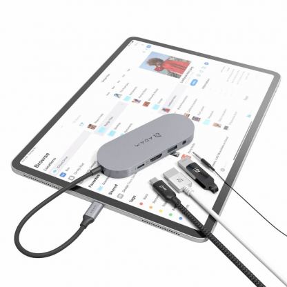 Adam Elements CASA USB-C 5-in-1 Hub with 240GB SSD - мултифункционален хъб за свързване на допълнителна периферия с вграден SSD диск за устройства с USB-C (тъмносив) 6
