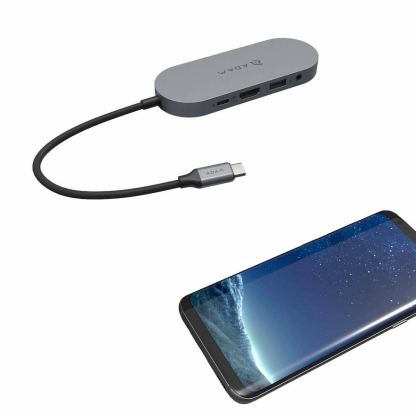 Adam Elements CASA USB-C 5-in-1 Hub with 480GB SSD - мултифункционален хъб за свързване на допълнителна периферия с вграден SSD диск за устройства с USB-C (тъмносив) 7