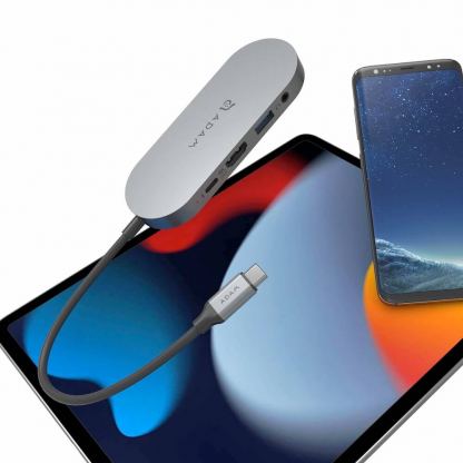 Adam Elements CASA USB-C 5-in-1 Hub with 480GB SSD - мултифункционален хъб за свързване на допълнителна периферия с вграден SSD диск за устройства с USB-C (тъмносив) 9