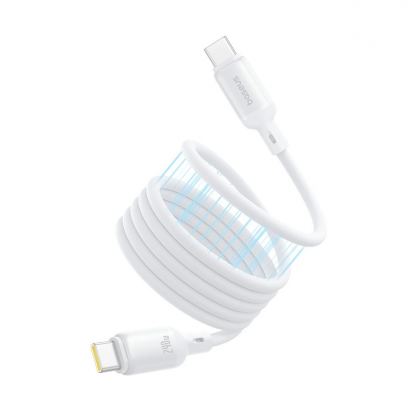 Baseus PicoGo Magnetic Liquid Silicone USB-C to USB-C Cable 240W - кабел  с вграден магнитен органайзер с бързо зареждане за устройства с USB-C порт (100 см) (бял)  2