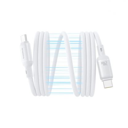 Baseus PicoGo Magnetic Liquid Silicone USB-C to USB-C Cable 240W - кабел  с вграден магнитен органайзер с бързо зареждане за устройства с USB-C порт (100 см) (бял)  3