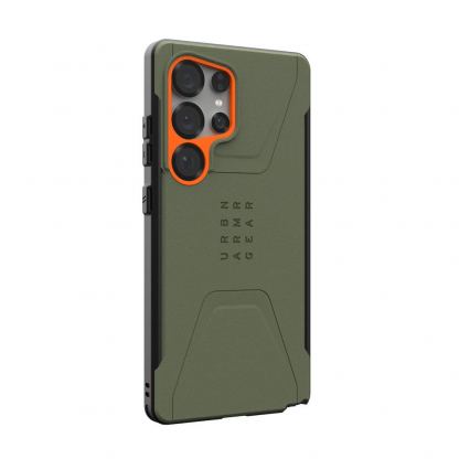 Urban Armor Gear Civilian MagSafe Case - удароустойчив хибриден кейс с MagSafe за Samsung Galaxy S25 Ultra (зелен-оранжев) 3