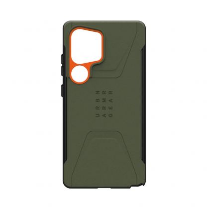 Urban Armor Gear Civilian MagSafe Case - удароустойчив хибриден кейс с MagSafe за Samsung Galaxy S25 Ultra (зелен-оранжев) 8