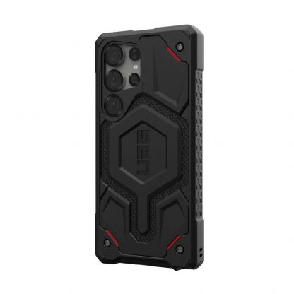 Urban Armor Gear Monarch Pro Kevlar Case - удароустойчив хибриден кейс с MagSafe за Samsung Galaxy S25 Ultra (черен-кевлар) 3