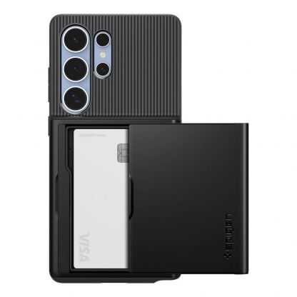Spigen Slim Armor CS Case - хибриден кейс с отделение за кр. карти и най-висока степен на защита за Samsung Galaxy S25 Ultra (черен) 2