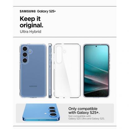 Spigen Ultra Hybrid Case - хибриден кейс с висока степен на защита за Samsung Galaxy S25 Plus (прозрачен) 11
