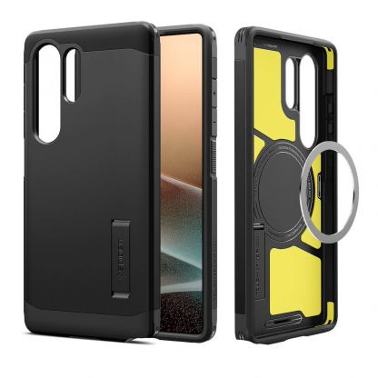 Spigen Tough Armor MagSafe Case - хибриден кейс с най-висока степен на защита с MagSafe за Samsung Galaxy S25 Ultra (черен) 2