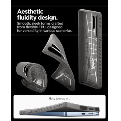 Spigen Liquid Air Case - силиконов (TPU) калъф с висока степен на защита за Samsung Galaxy S25 Ultra (сив) 17