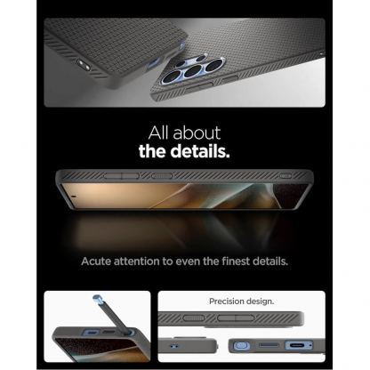 Spigen Liquid Air Case - силиконов (TPU) калъф с висока степен на защита за Samsung Galaxy S25 Ultra (сив) 19