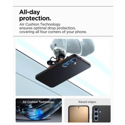 Spigen Liquid Air Case - силиконов (TPU) калъф с висока степен на защита за Samsung Galaxy S25 Plus (черен) 17