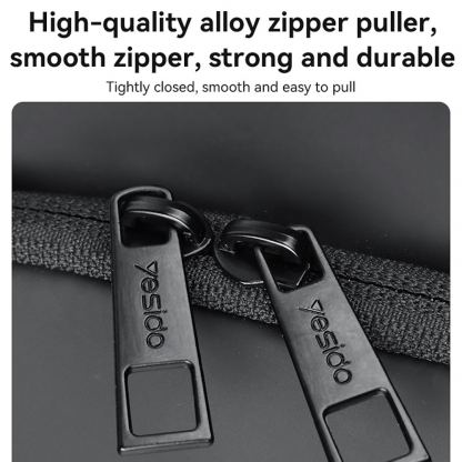 Yesido Anti-Theft Sling Backpack With Lock - стилна чанта с презрамка и ключалка за смартфони и други дребни вещи (черен) 4