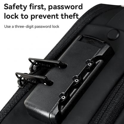 Yesido Anti-Theft Sling Backpack With Lock - стилна чанта с презрамка и ключалка за смартфони и други дребни вещи (черен) 6